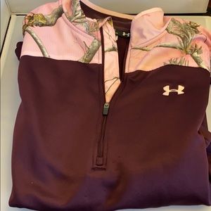 Under armour long sleeve burgundy and pink camo